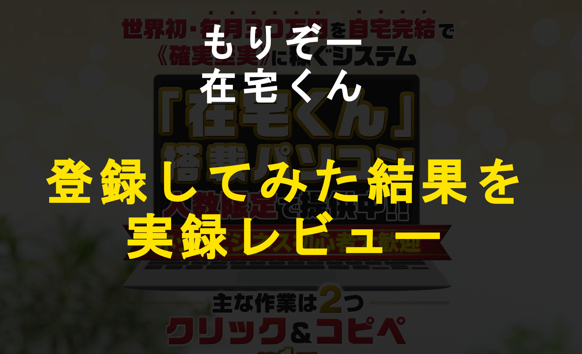 実録 もりぞーの 在宅くん は副業でも稼げない 裏を暴露します Follow Your Heart